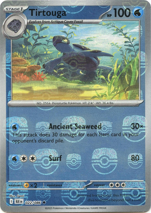 Tirtouga (Master Ball Pattern) 022/086 Uncommon Black Bolt Pokémon card