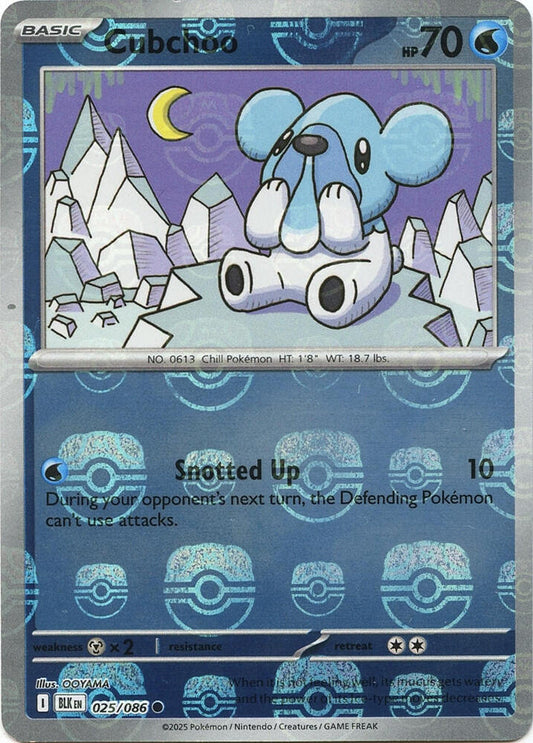 Cubchoo (Master Ball Pattern) 025/086 Common Black Bolt Pokémon card