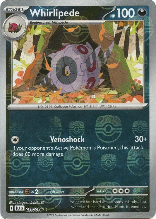 Whirlipede (Master Ball Pattern) 055/086 Common Black Bolt Pokémon card
