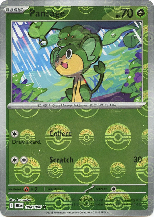 Pansage (Poke Ball Pattern) 004/086 Common Black Bolt Pokémon card
