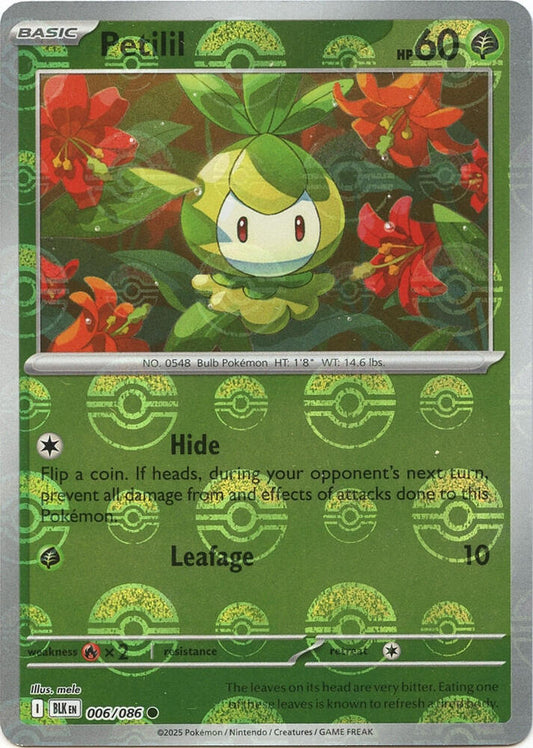 Petilil (Poke Ball Pattern) 006/086 Common Black Bolt Pokémon card