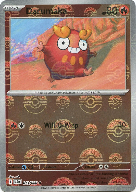 Darumaka (Poke Ball Pattern) 013/086 Common Black Bolt Pokémon card