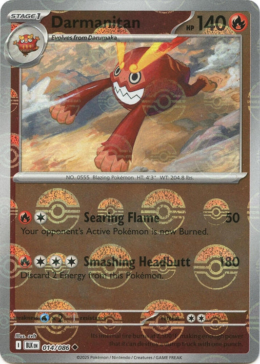 Darmanitan (Poke Ball Pattern) 014/086 Uncommon Black Bolt Pokémon card