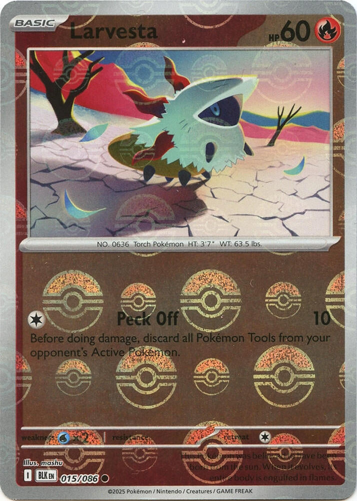 Larvesta (Poke Ball Pattern) - 015/086 Common SV: Black Bolt