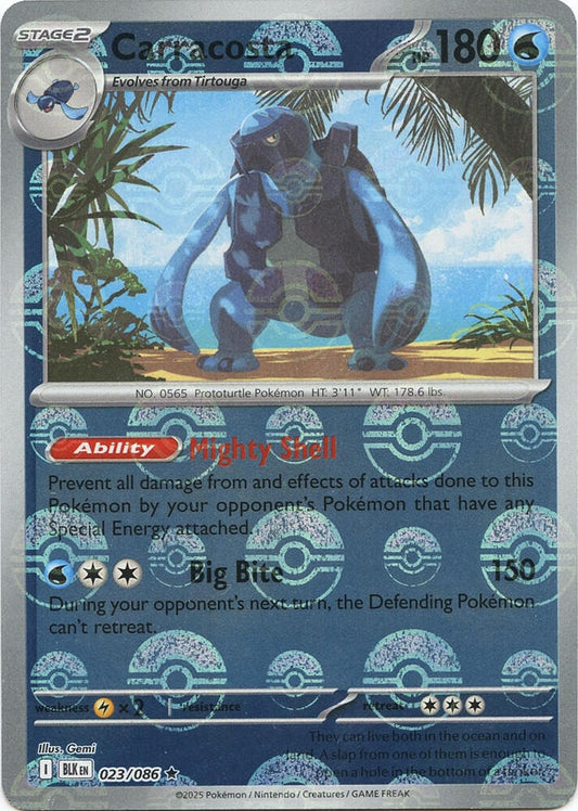 Carracosta (Poke Ball Pattern) 023/086 Rare Black Bolt Pokémon card
