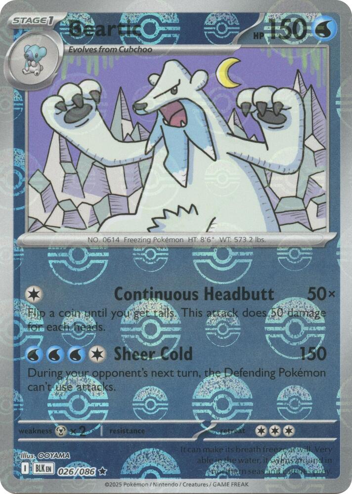 Beartic (Poke Ball Pattern) 026/086 Rare Black Bolt Pokémon card