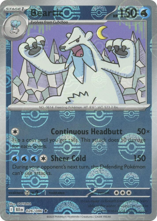 Beartic (Poke Ball Pattern) 026/086 Rare Black Bolt Pokémon card