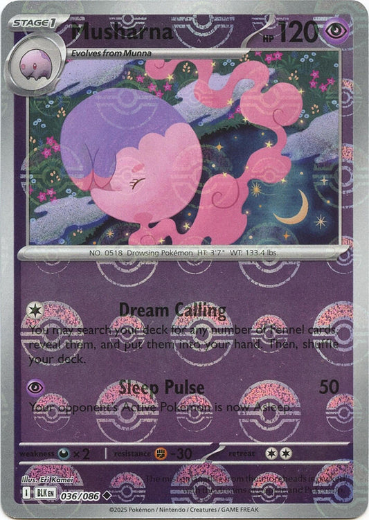 Musharna (Poke Ball Pattern) 036/086 Uncommon Black Bolt Pokémon card