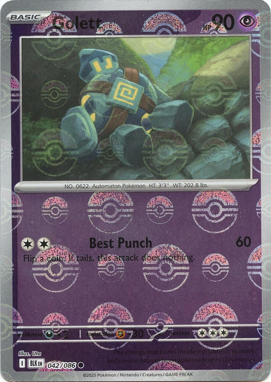 Golett (Poke Ball Pattern) 042/086 Common Black Bolt Pokémon card