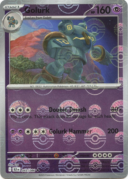 Golurk (Poke Ball Pattern) 043/086 Uncommon Black Bolt Pokémon card