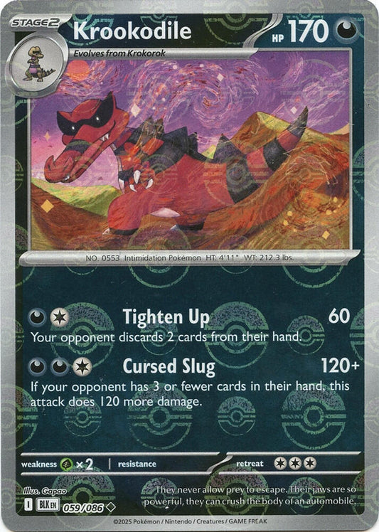 Krookodile (Poke Ball Pattern) 059/086 Uncommon Black Bolt Pokémon card