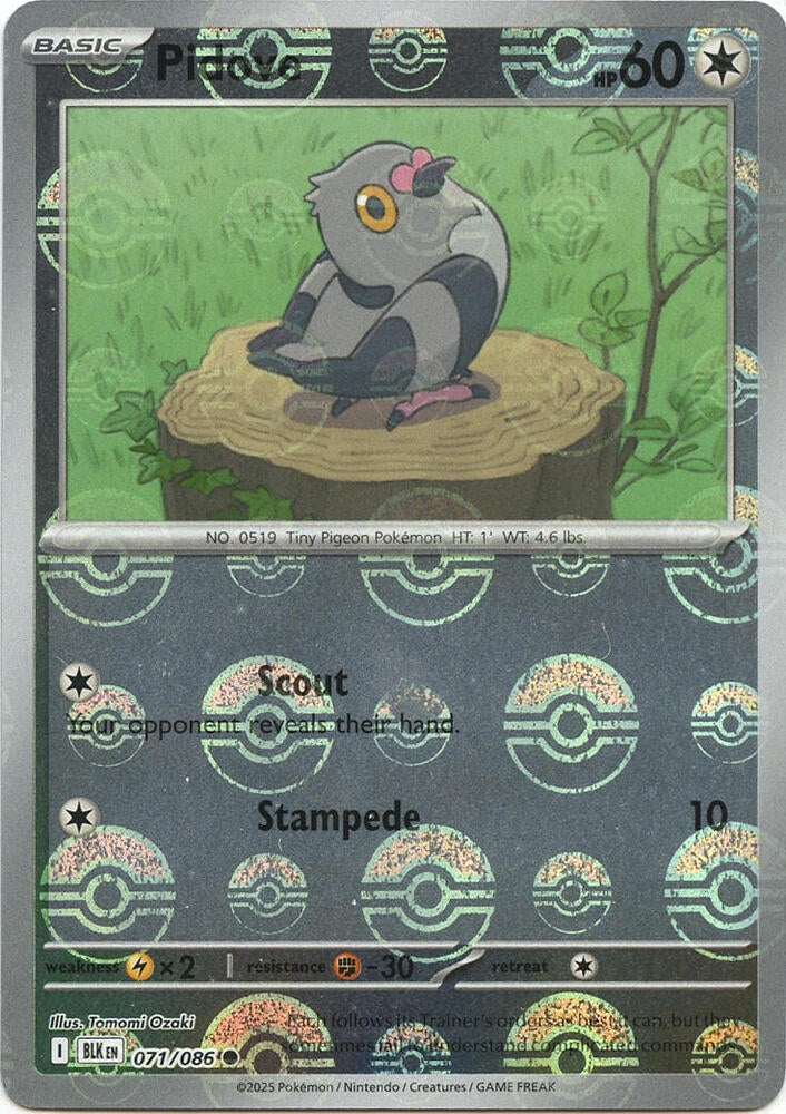 Pidove (Poke Ball Pattern) 071/086 Common Black Bolt Pokémon card