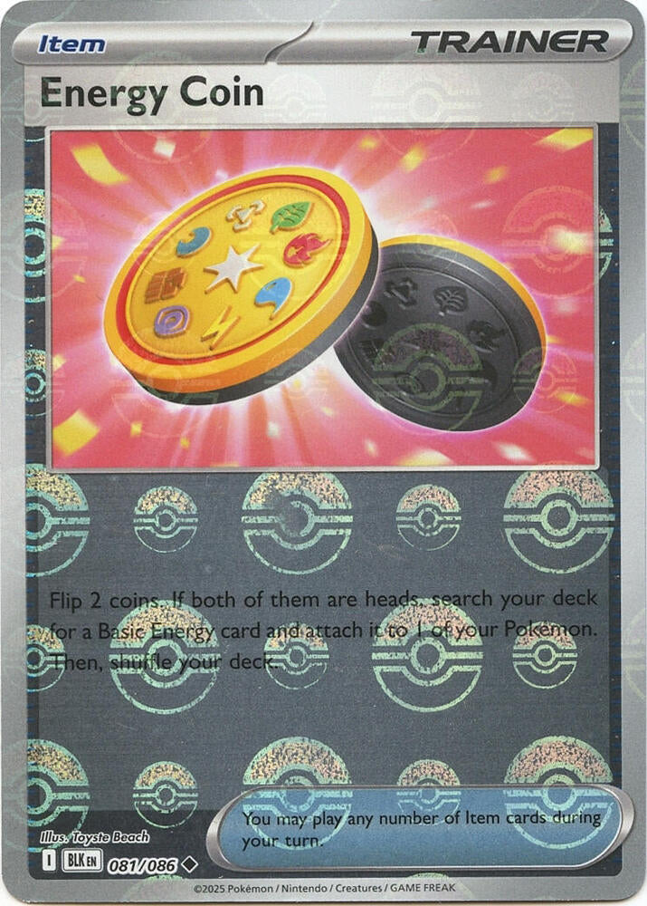Energy Coin (Poke Ball Pattern) 081/086 Uncommon Black Bolt Pokémon card