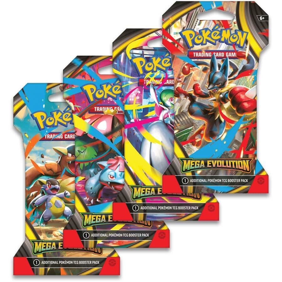 Mega Evolution Sleeved Booster Pack Art Bundle [Set of 4] - ME01: Mega Evolution