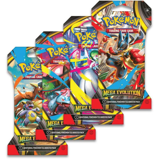 Mega Evolution Sleeved Booster Pack Art Bundle [Set of 4] - ME01: Mega Evolution