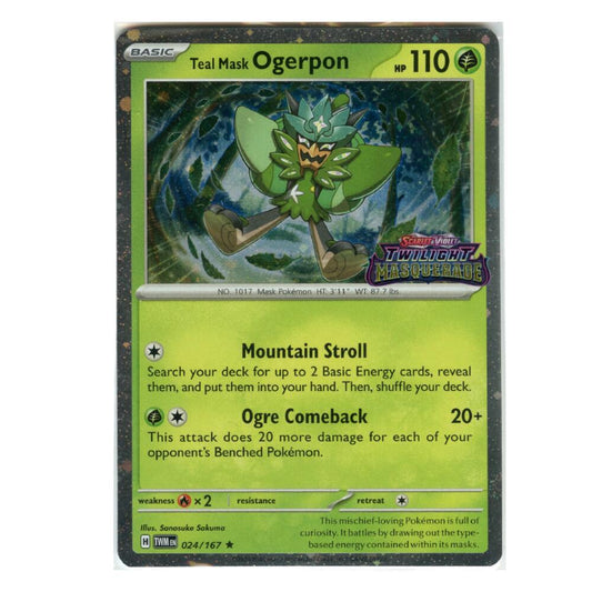 Teal Mask Ogerpon (Twilight Masquerade Stamp) - 024/167 Promo Miscellaneous Cards & Products