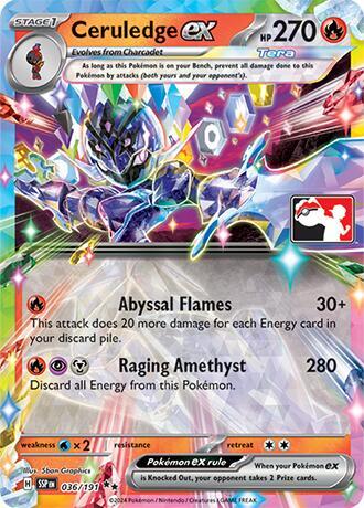 Ceruledge ex - 036/191 Double Rare Prize Pack Series Cards