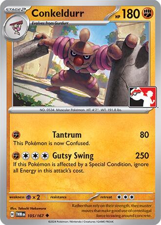 Conkeldurr 105/167 Uncommon Prize Pack Series Cards Pokémon card