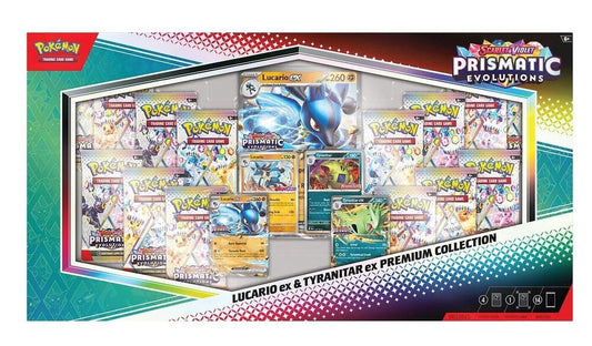 Prismatic Evolutions Lucario ex & Tyranitar ex Premium Collection (Sam's Club) Miscellaneous Cards & Products Pokémon card