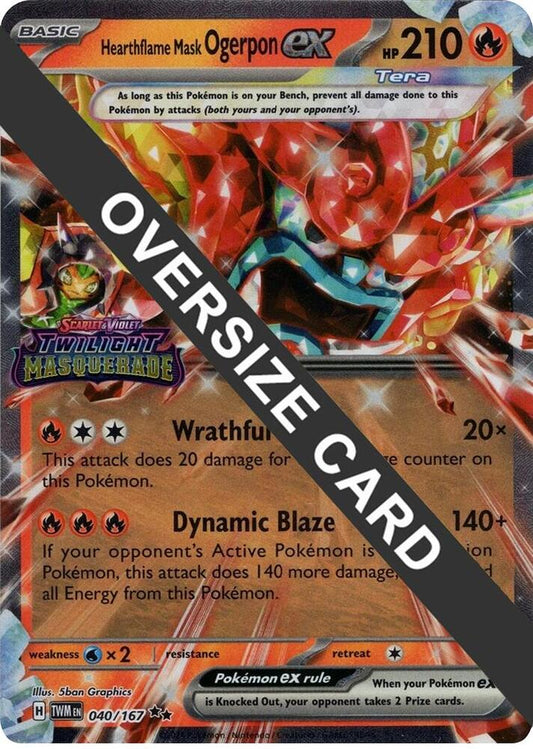 Hearthflame Mask Ogerpon ex (Twilight Masquerade Stamp) - 040/167 Double Rare Jumbo Cards