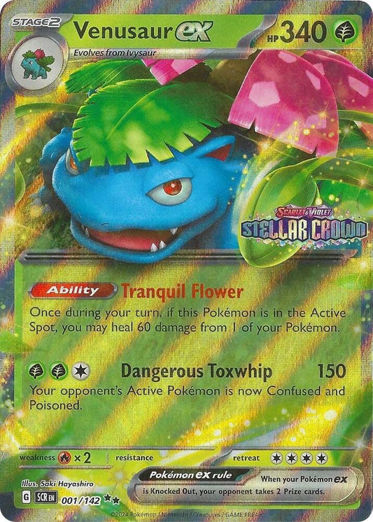 Venusaur ex (Stellar Crown Stamp) 001/142 Double Rare Miscellaneous Cards & Products Pokémon card