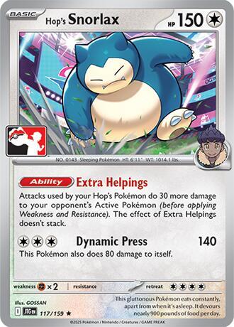 Hop's Snorlax - 117/159 117/159 Rare Prize Pack Series Cards Pokémon card