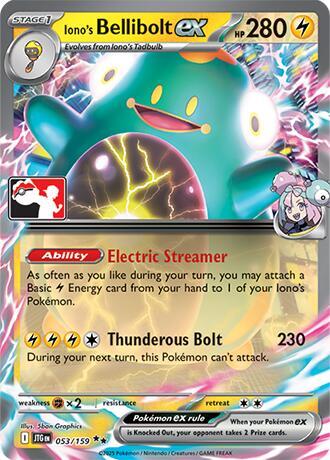Iono's Bellibolt ex - 053/159 Double Rare Prize Pack Series Cards