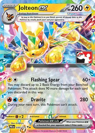 Jolteon ex - 030/131 030/131 Double Rare Prize Pack Series Cards Pokémon card