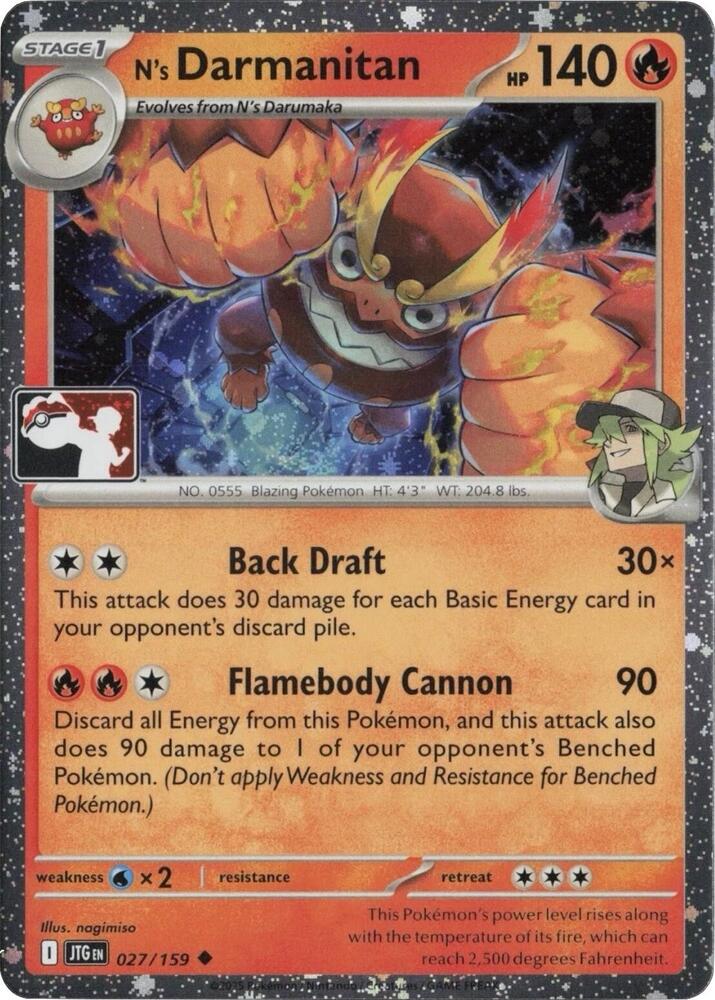 N's Darmanitan - 027/159 (Cosmos Holo) 027/159 Uncommon Prize Pack Series Cards Pokémon card