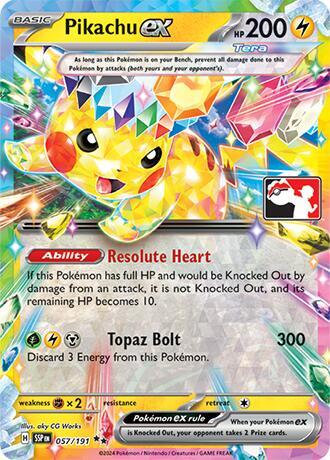 Pikachu ex - 057/191 057/191 Double Rare Prize Pack Series Cards Pokémon card