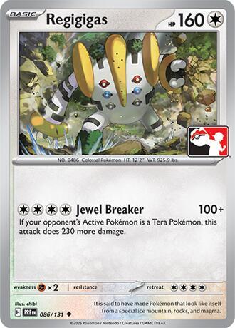 Regigigas - 086/131 086/131 Uncommon Prize Pack Series Cards Pokémon card
