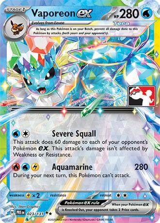 Vaporeon ex - 023/131 Double Rare Prize Pack Series Cards