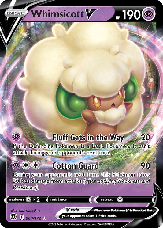 Whimsicott V 064/172 Rare Holo V Brilliant Stars