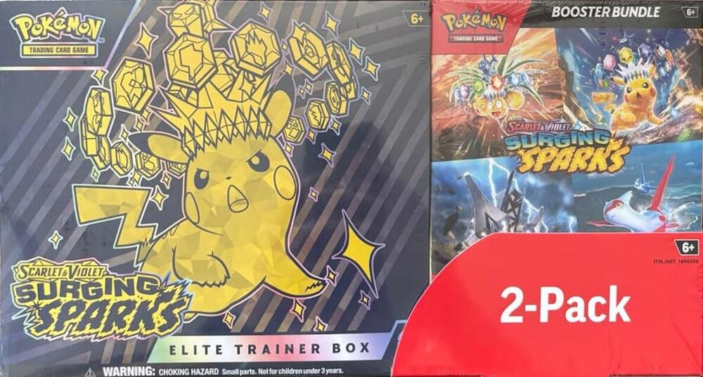 Costco Pokemon Surging Sparks 2-Pack Trainer Box and Booster Bundle - Miscellaneous Cards & Products