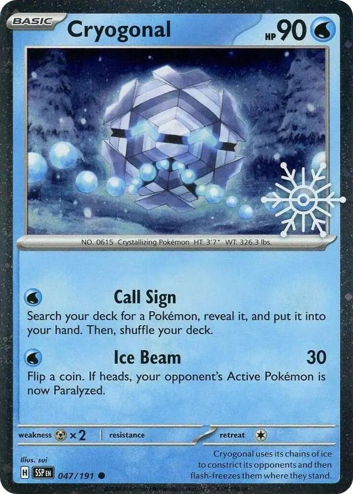 Cryogonal (Holiday Calendar) 047/191 Common Miscellaneous Cards & Products Pokémon card