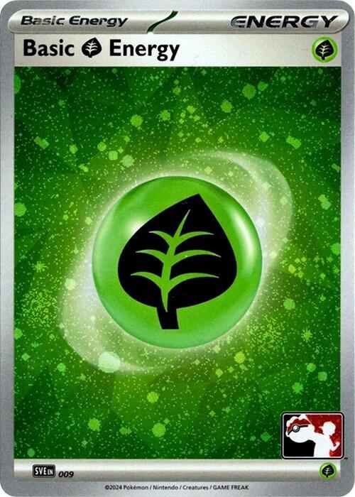 Basic Grass Energy - 009 (Cosmos Holo) 009 Common Prize Pack Series Cards Pokémon card