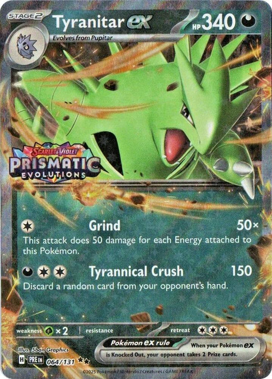 Tyranitar ex (Prismatic Evolutions Stamp) 064/131 Double Rare Miscellaneous Cards & Products Pokémon card