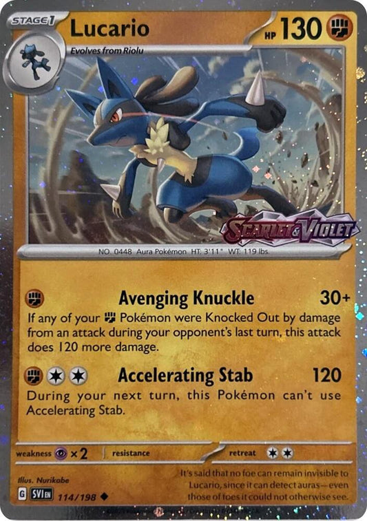 Lucario (Scarlet & Violet Stamp) 114/198 Uncommon Miscellaneous Cards & Products Pokémon card