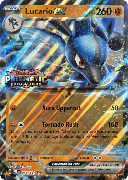 Lucario ex (Prismatic Evolutions Stamp) 051/131 Double Rare Miscellaneous Cards & Products Pokémon card