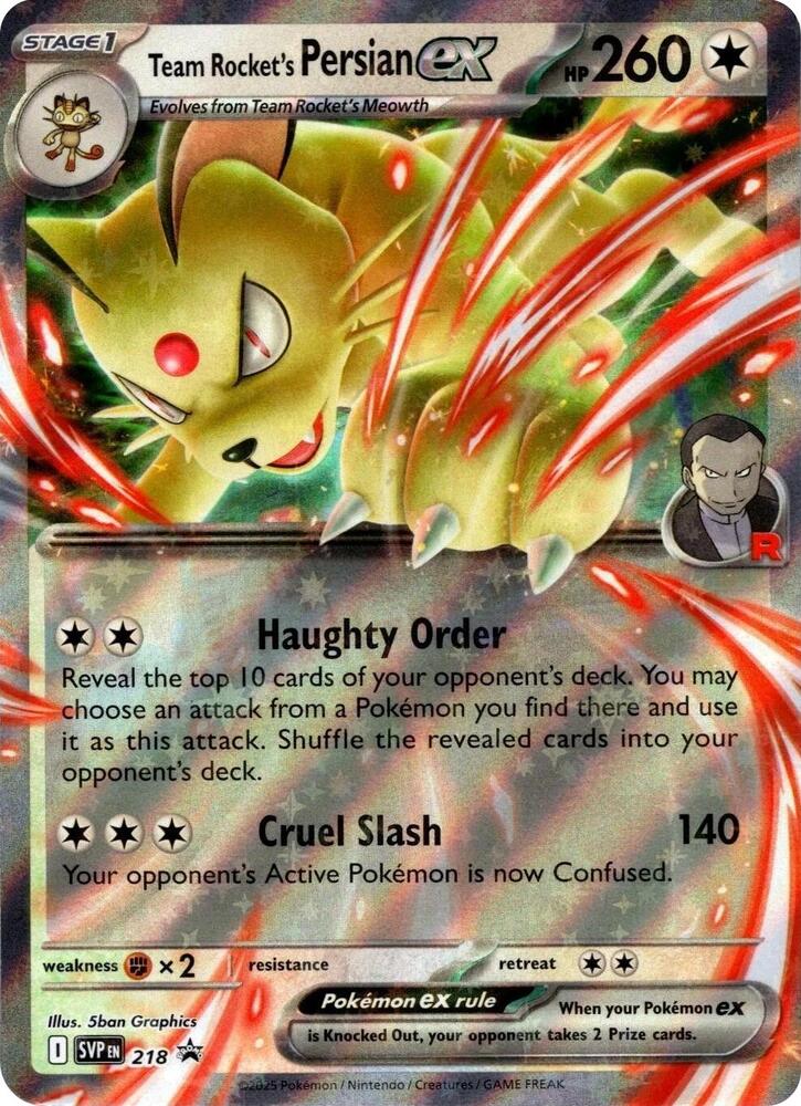 Team Rocket's Persian ex - 218 - 218 Promo SV: Scarlet & Violet Promo Cards
