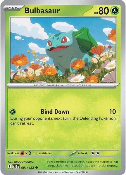 Bulbasaur - 001/132 001/132 Common Mega Evolution Pokémon card