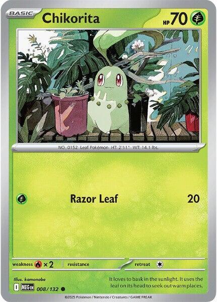 Chikorita 008/132 Common Mega Evolution Pokémon card