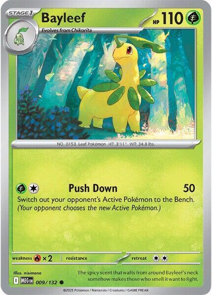 Bayleef 009/132 Common Mega Evolution Pokémon card