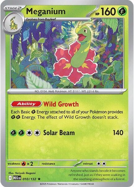 Meganium 010/132 Rare Mega Evolution Pokémon card