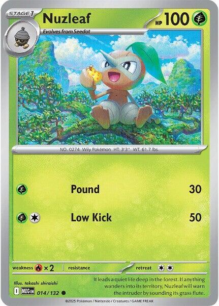 Nuzleaf 014/132 Common Mega Evolution Pokémon card