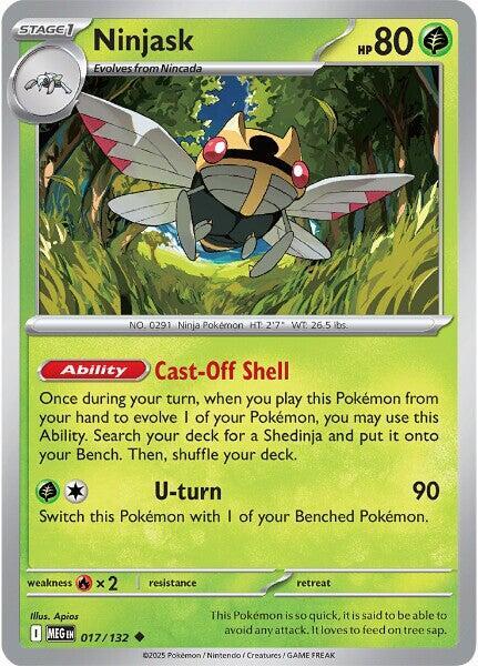 Ninjask - 017/132 017/132 Uncommon Mega Evolution Pokémon card