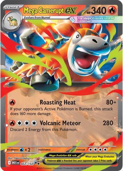 Mega Camerupt ex - 022/132 022/132 Double Rare Mega Evolution Pokémon card