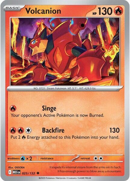 Volcanion 025/132 Uncommon Mega Evolution Pokémon card