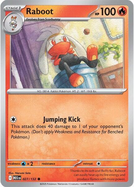 Raboot 027/132 Common Mega Evolution Pokémon card
