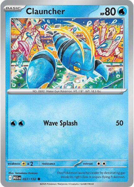 Clauncher 037/132 Common Mega Evolution Pokémon card